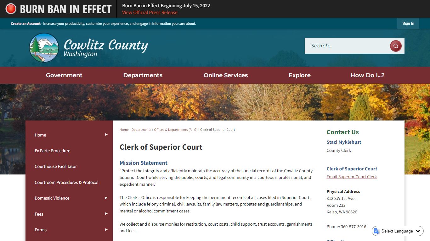 Clerk of Superior Court | Cowlitz County, WA - Official Website