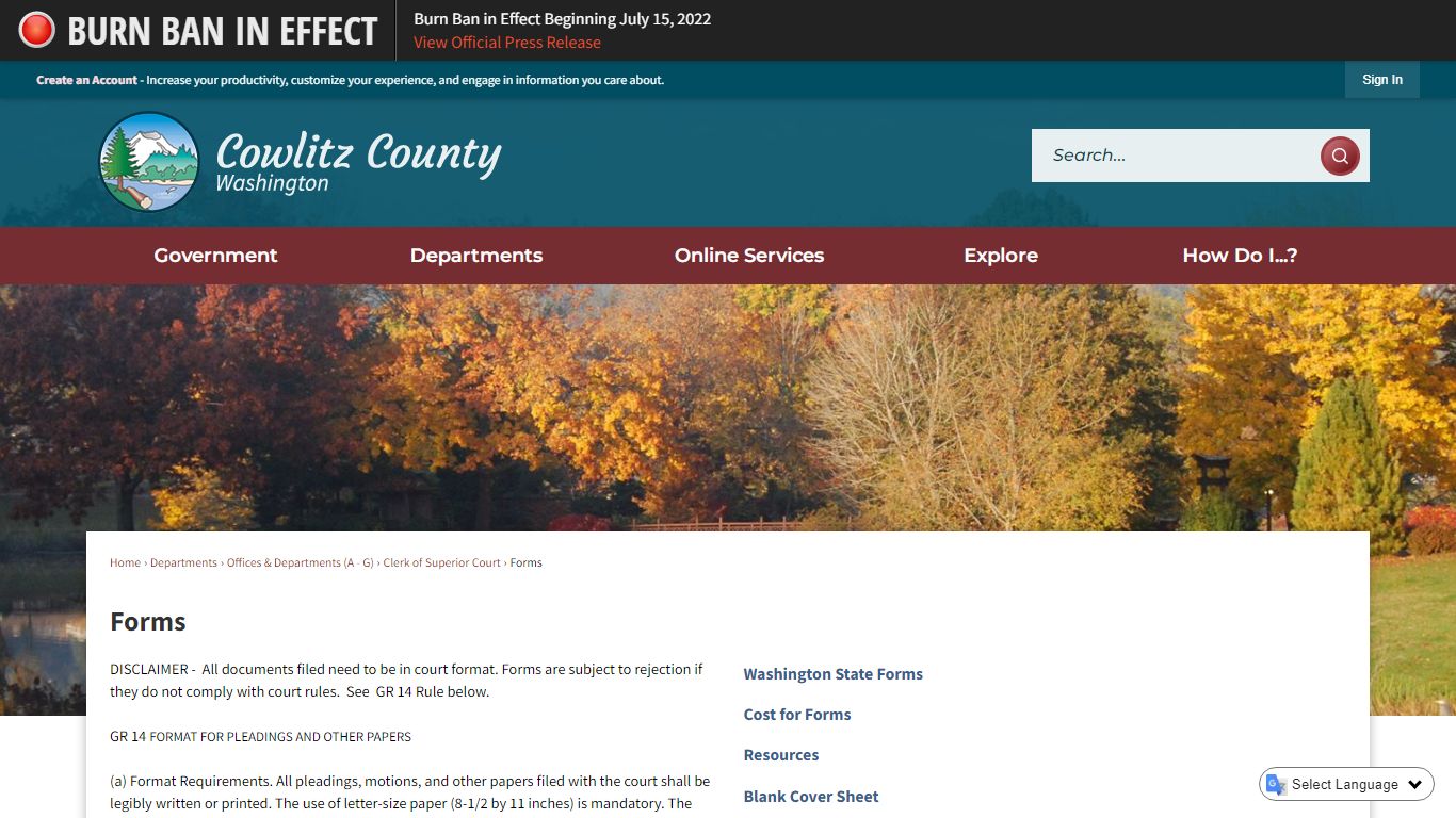 Forms | Cowlitz County, WA - Official Website